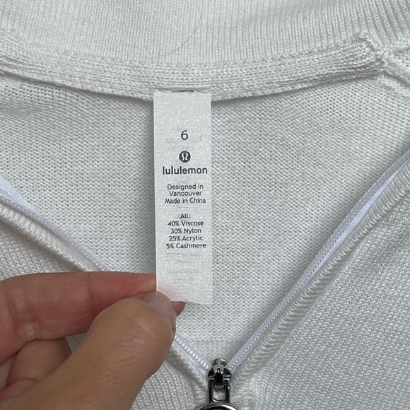 Lululemon City Calm Short Sleeve Sweater
White 2020 W3CZHS Cashmere Cashlu Sz 6 - Picture 5 of 8